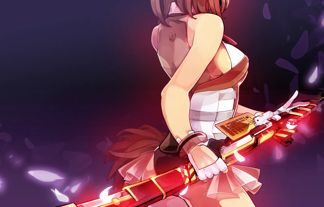 Photo wallpaper girl, sword, petals, S4 League