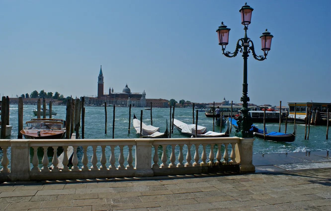 Photo wallpaper boat, Italy, Venice, gondola, Piazzetta, The Grand Canal