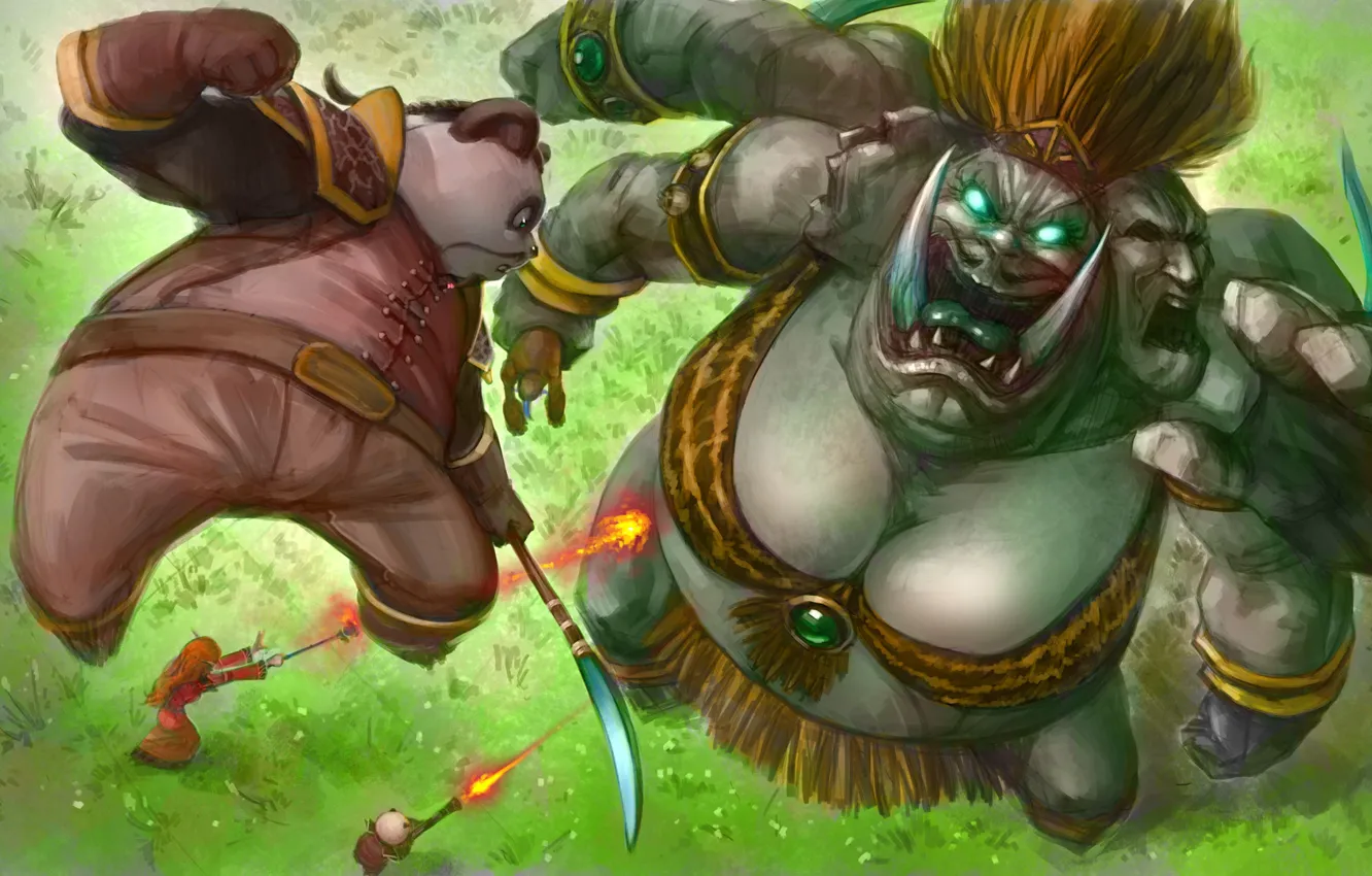Photo wallpaper fantasy, the game, Panda, World of Warcraft, wow