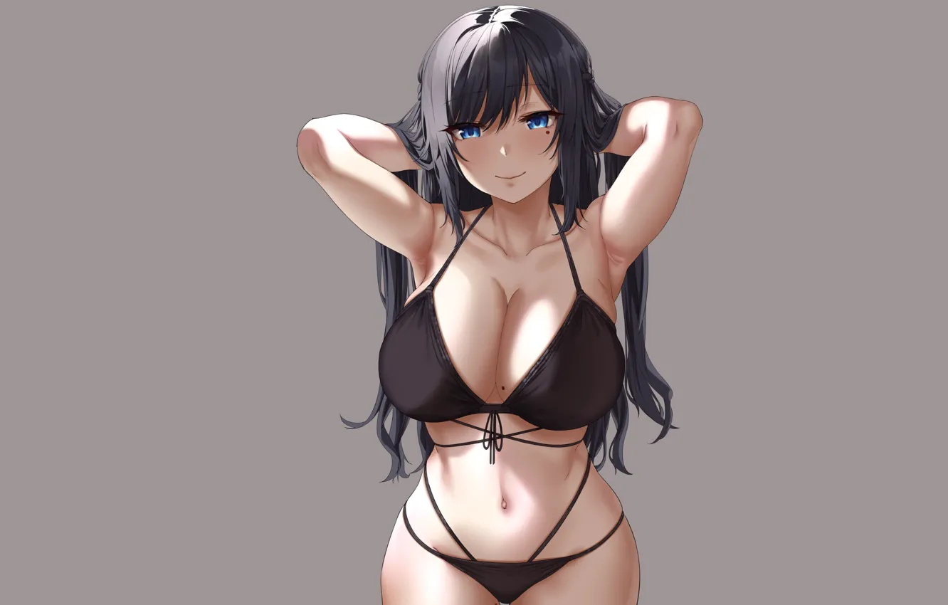 Photo wallpaper girl, sexy, boobs, anime, pretty, breasts, cute, bikini