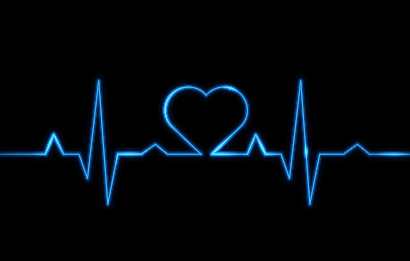 Photo wallpaper heart, blue, electro