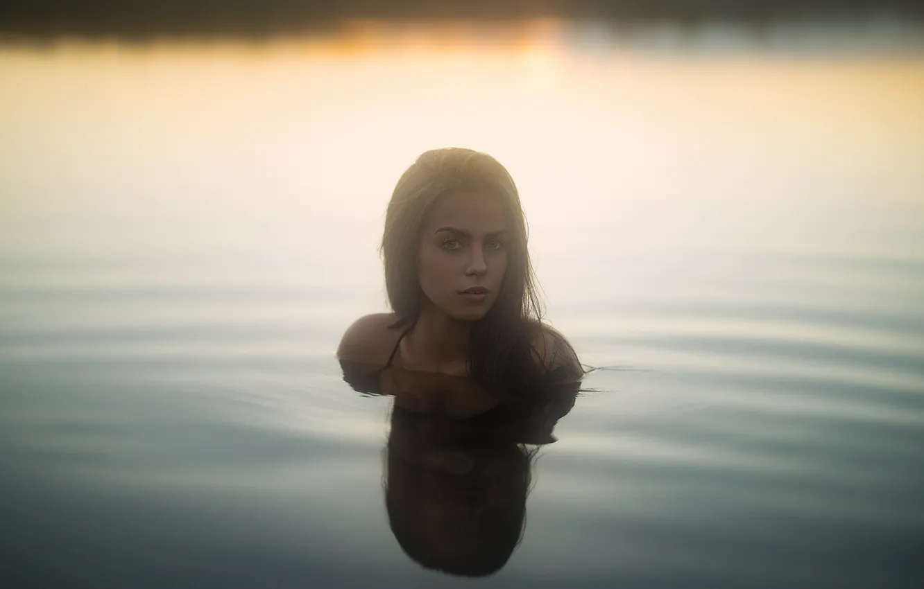 Photo wallpaper colors, light, girl, summer, sea, Germany, eyes, water