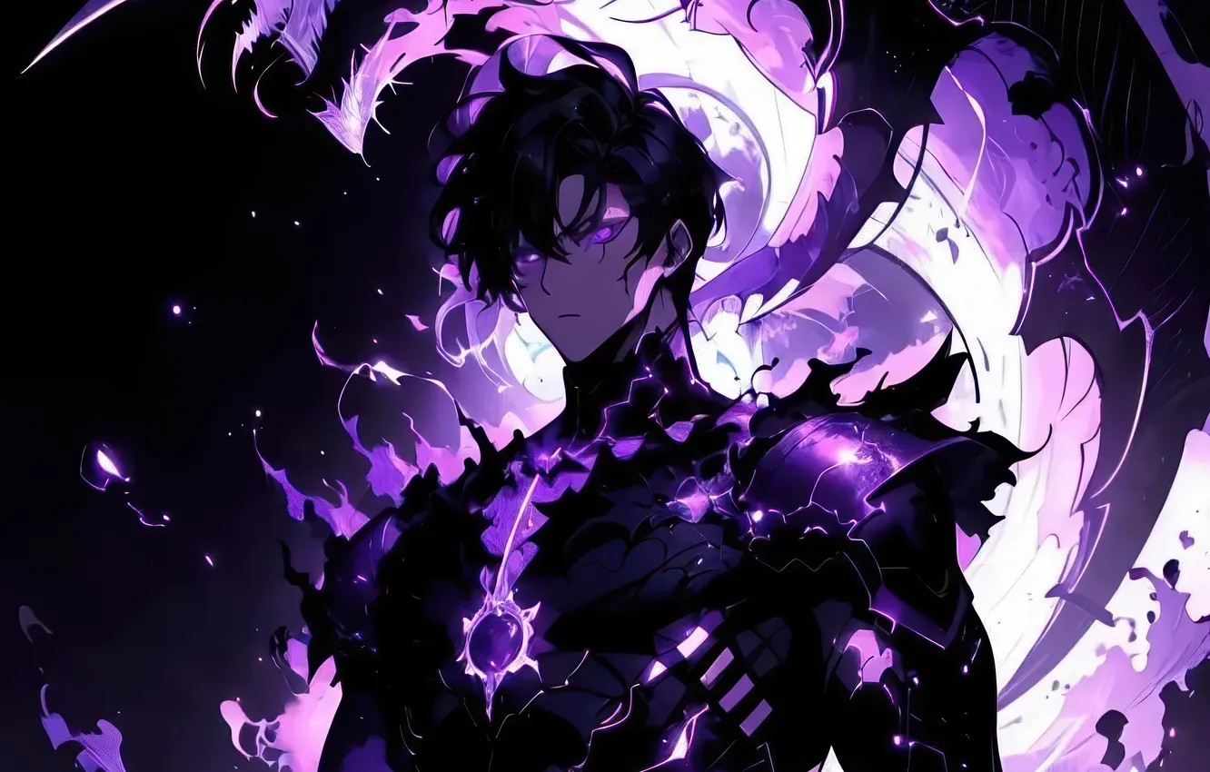 Photo wallpaper dark, South Korea, anime, power, boy, asian, armour, manga