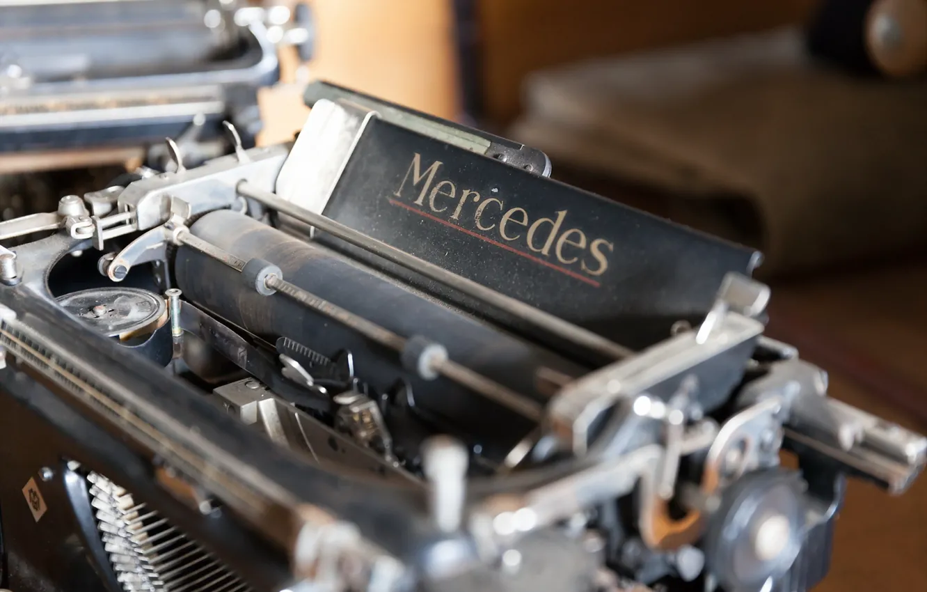 Photo wallpaper macro, background, old typewriter