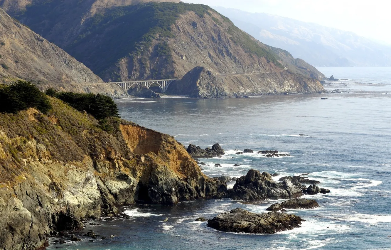 Photo wallpaper road, sea, other