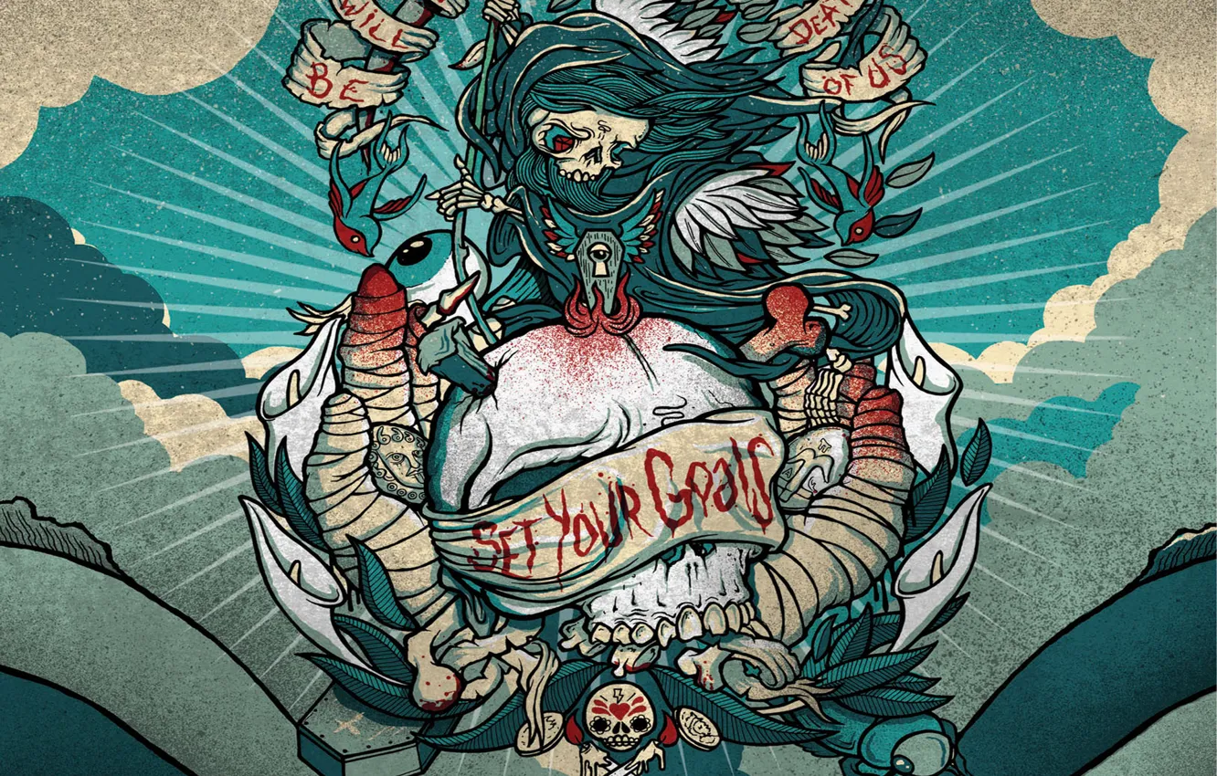 Photo wallpaper clouds, line, death, vector, figure, skull, vector, punk