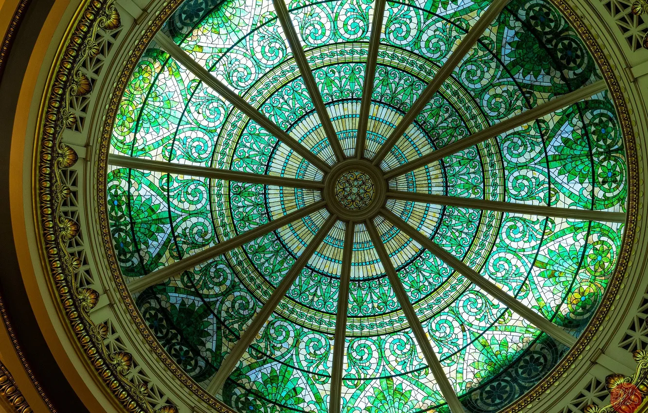 Photo wallpaper glass, pattern, stained glass