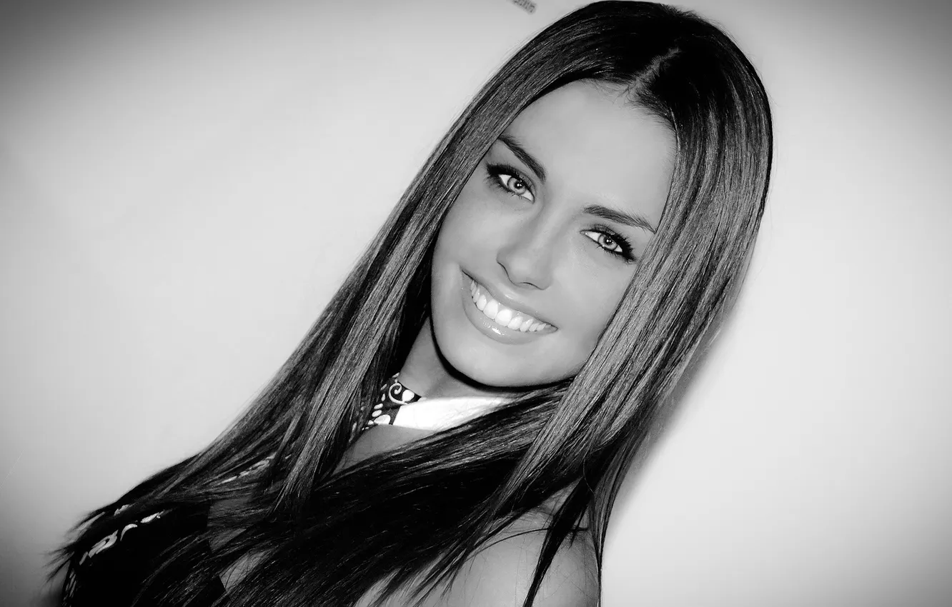 Photo wallpaper look, girl, stars, joy, smile, background, mood, makeup