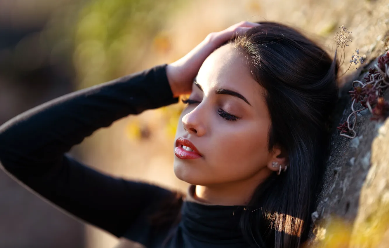 Photo wallpaper girl, face, lips, Marco Squassina, Lady