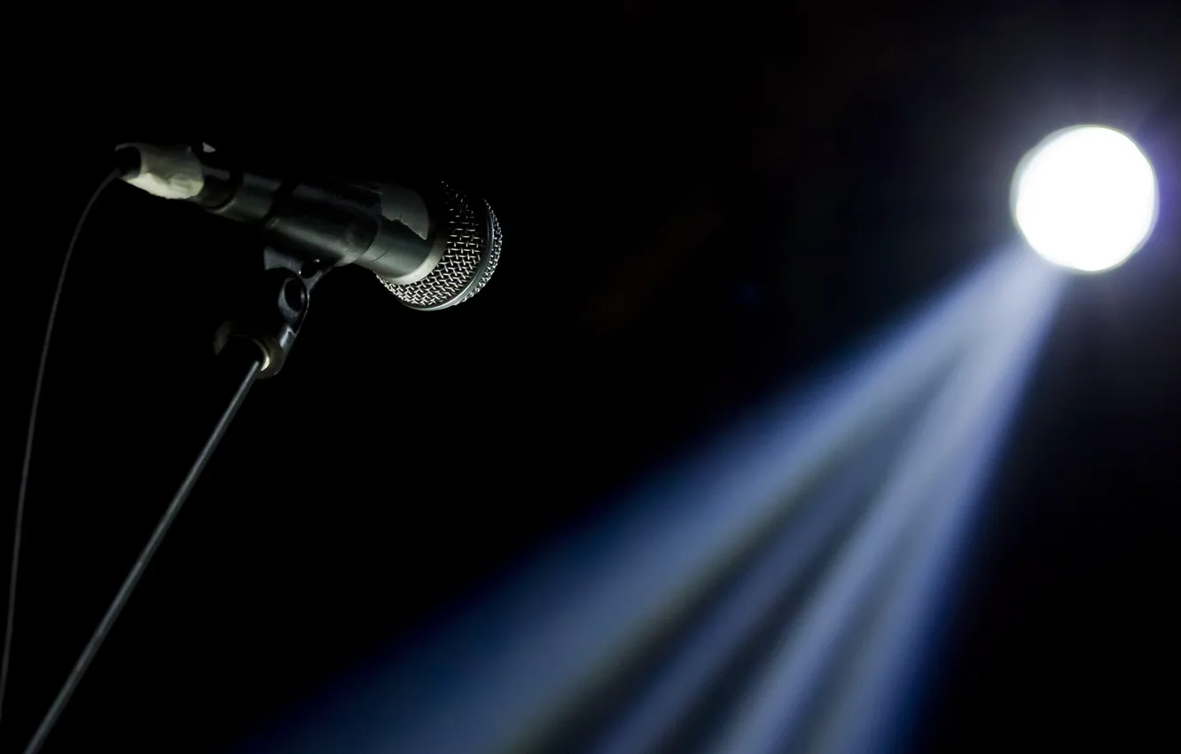 Photo wallpaper light, music, microphone