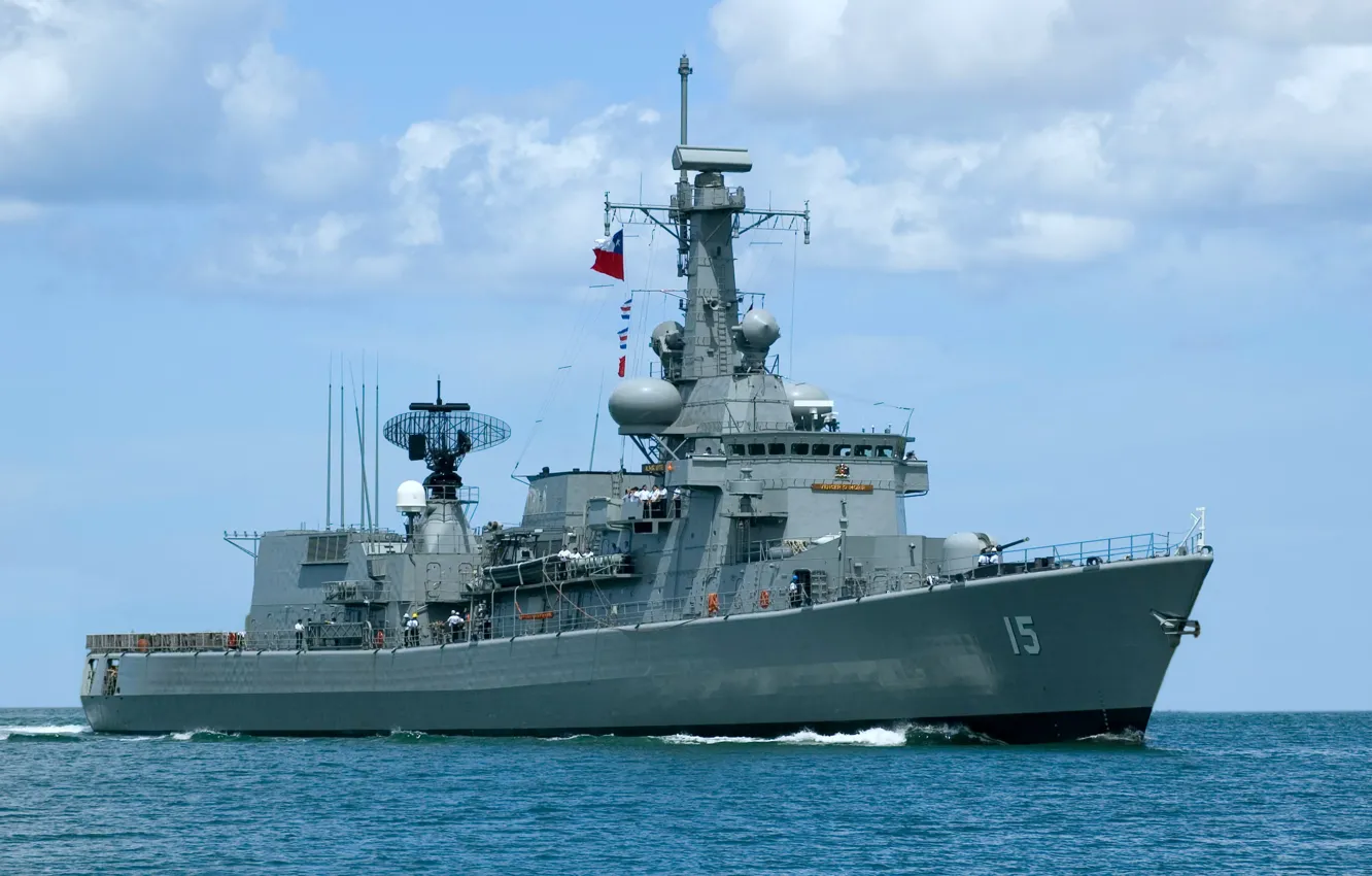 Photo wallpaper frigate, Of the Navy of Chile, White-washed Admiral Whitewashed, FF-15