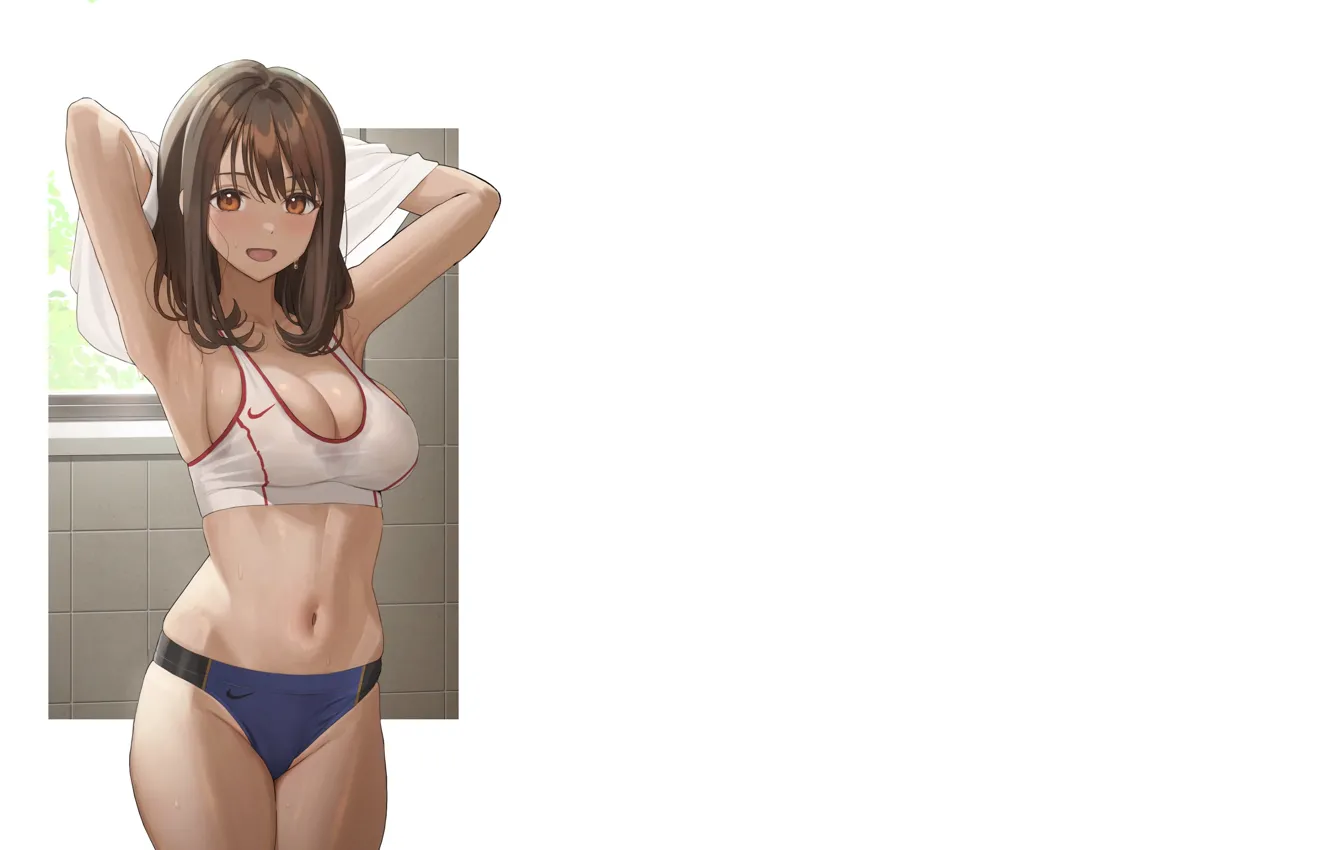 Photo wallpaper girl, hot, sexy, anime, pretty, babe, fitness, tights