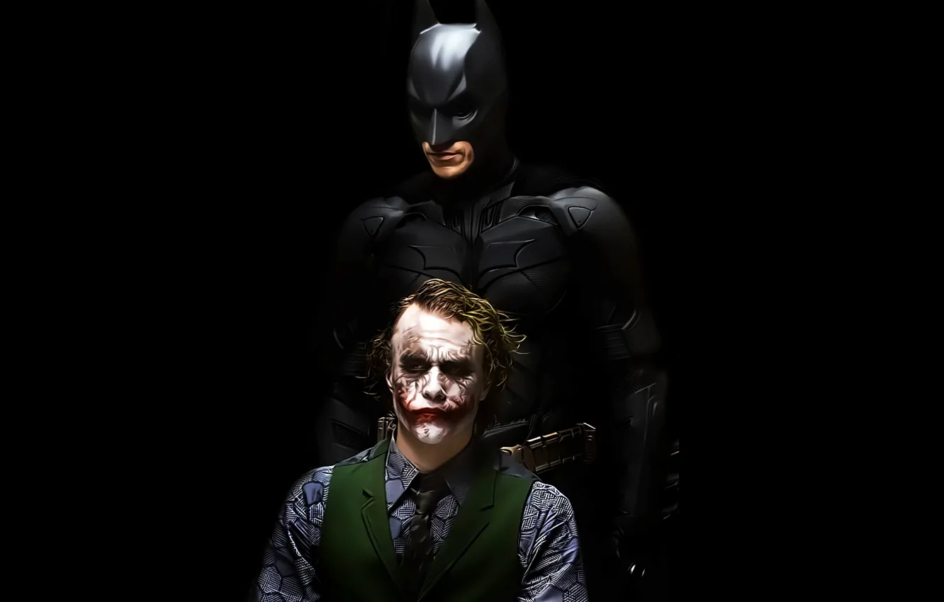 Photo wallpaper background, Joker, black, the dark knight, Batman