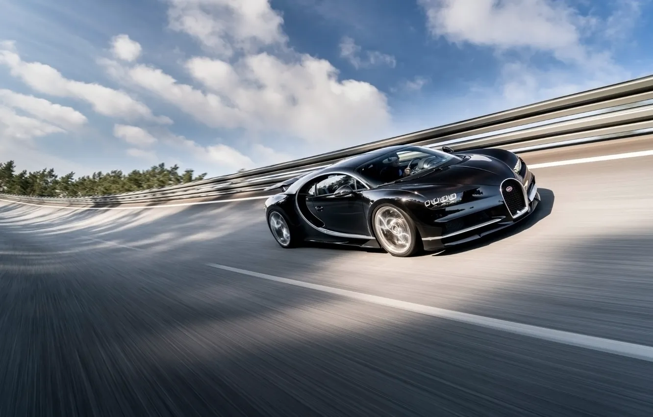 Photo wallpaper the sky, background, Bugatti, Bugatti, supercar, the front, hypercar, Chiron