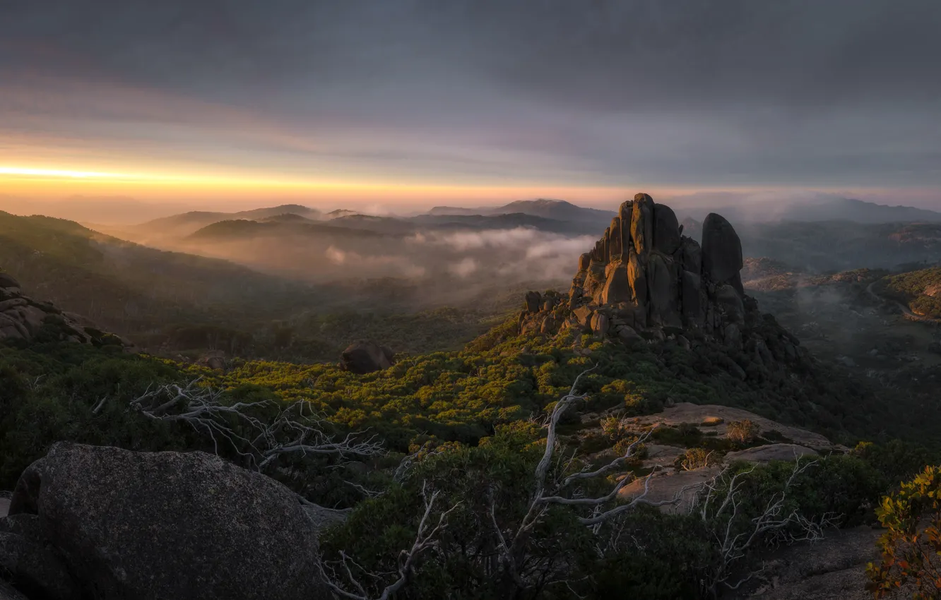 Photo wallpaper mountains, rocks, view, panorama