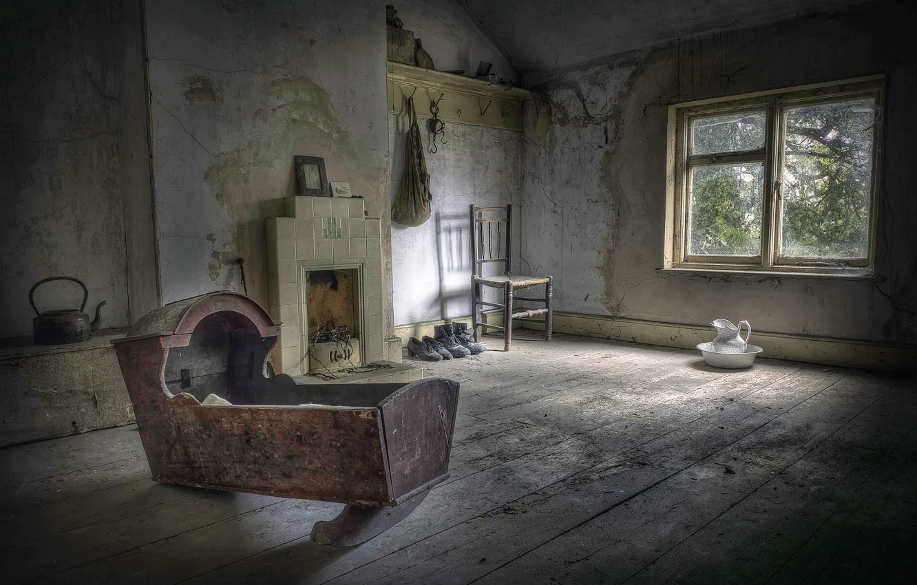 Photo wallpaper room, bed, window