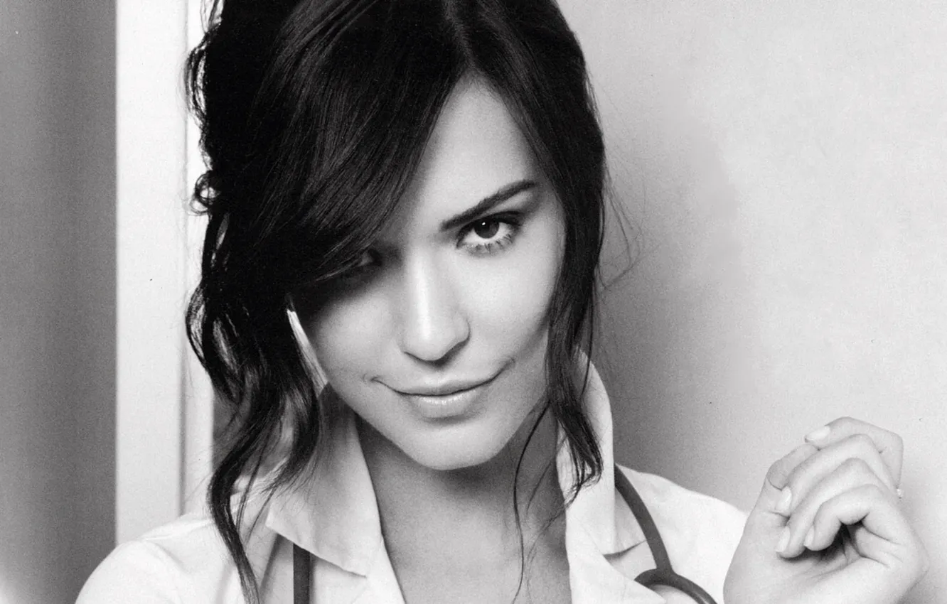 Photo wallpaper black and white, actress, Odette Annable, actress, Odette Annable