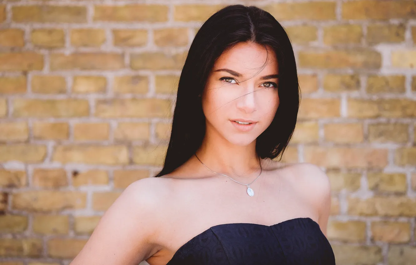 Photo wallpaper look, face, background, model, brunette, Roxana