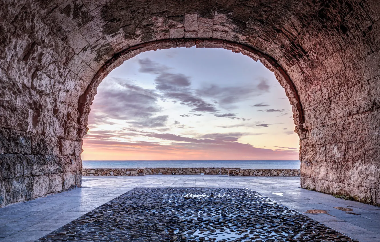 Photo wallpaper arch, Spain, Altafulla