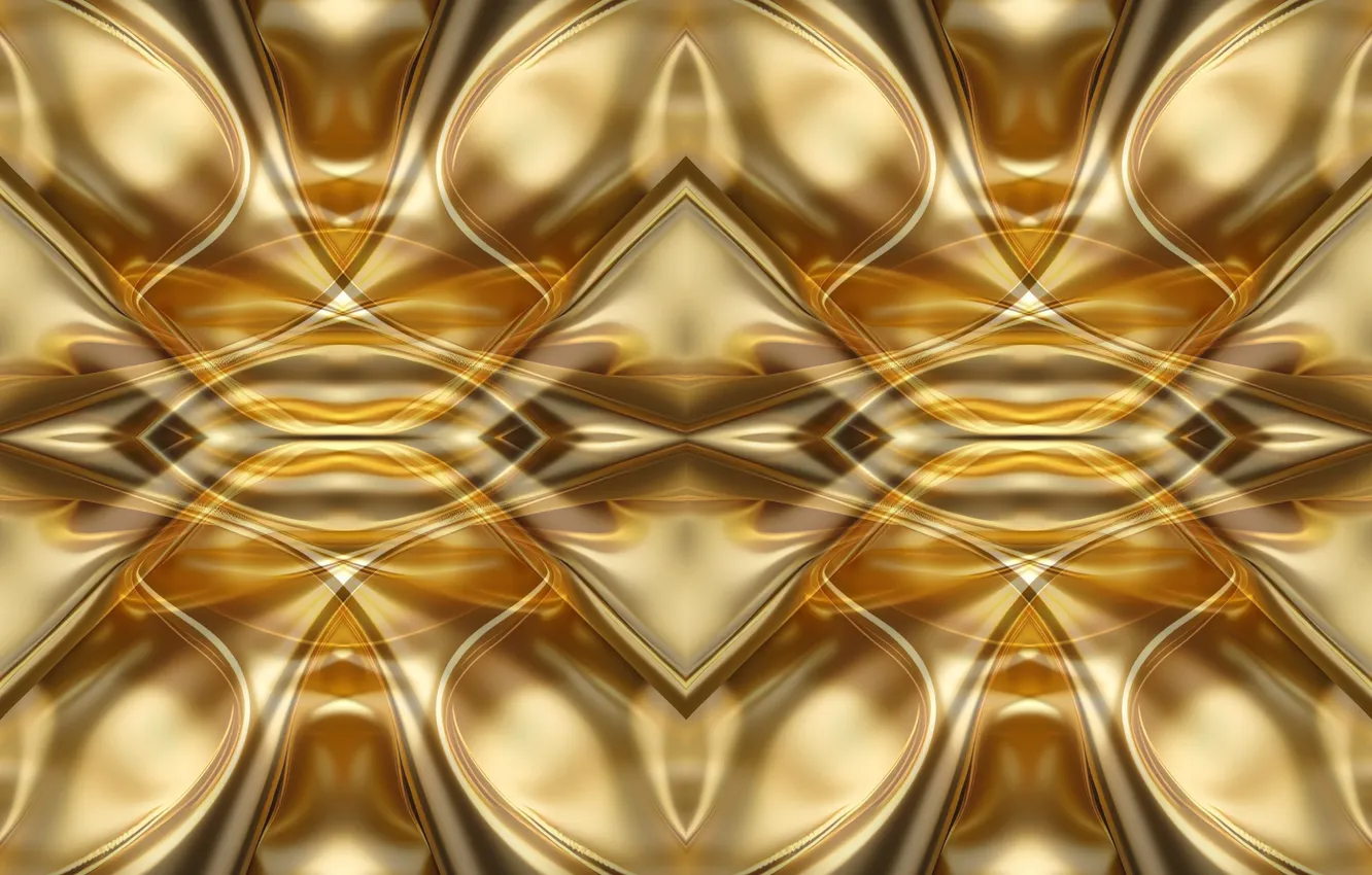 Photo wallpaper gold, design, art, Fractal, illustrtion