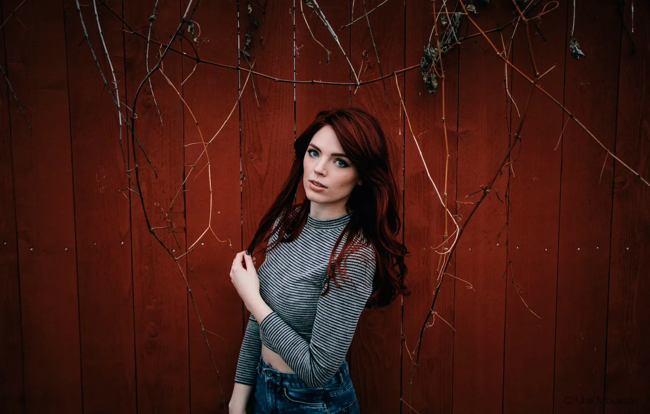 Photo wallpaper look, portrait, redhead, Carolyn