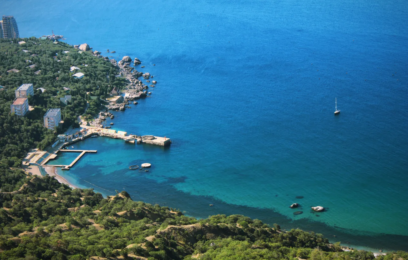 Photo wallpaper sea, panorama, Bay