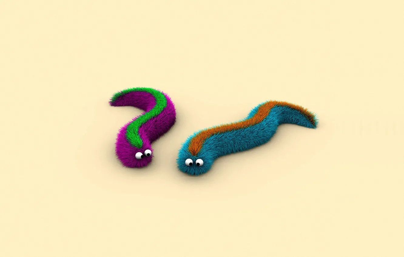 Photo wallpaper caterpillar, two, hairy, scout, mutant, worms
