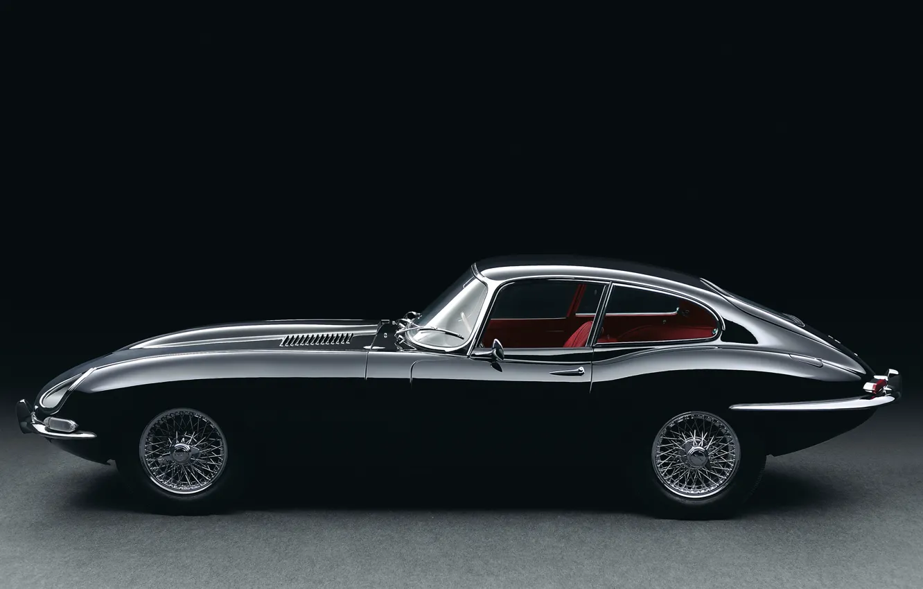 Photo wallpaper retro, Jaguar, side view, E-type, 1961