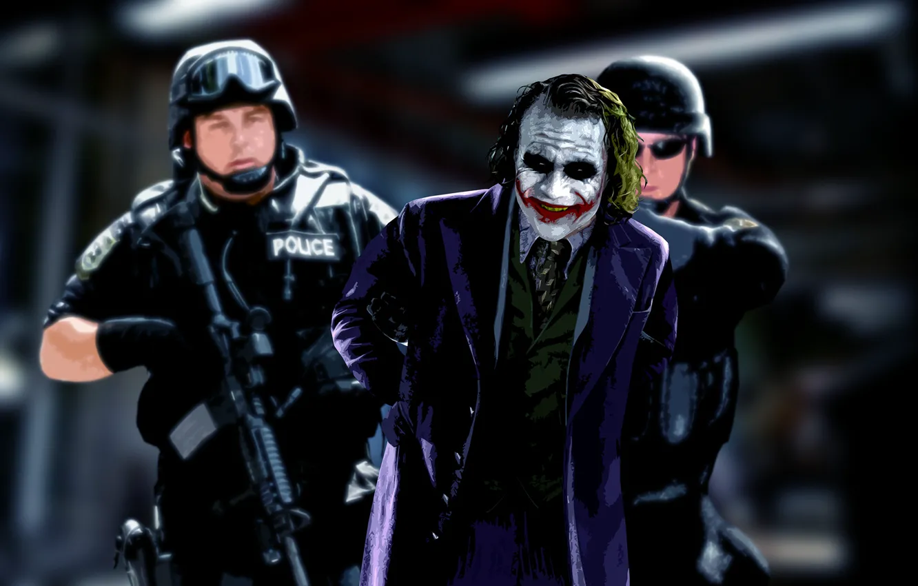 Photo wallpaper Joker, the film, police, the dark knight, comic, Joker