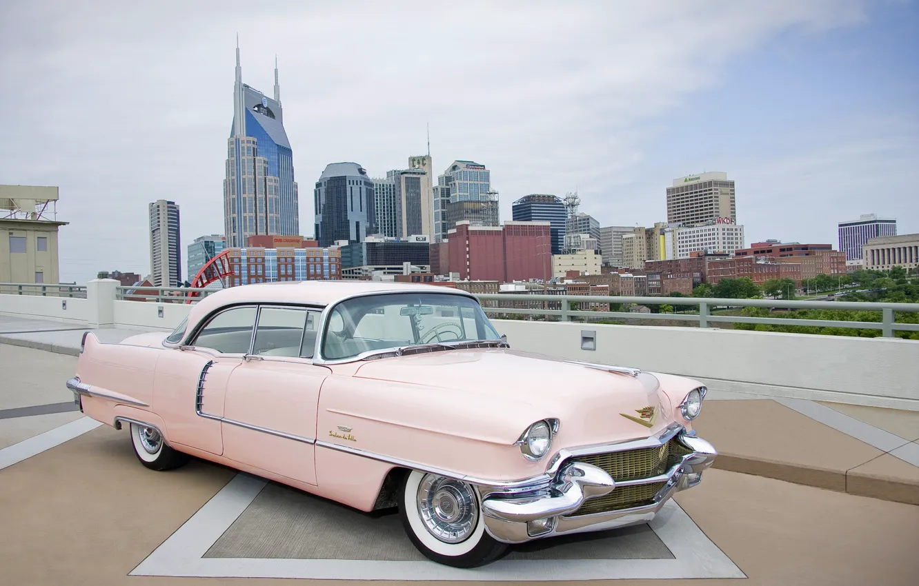 Photo wallpaper retro, pink, chic, Cadillac