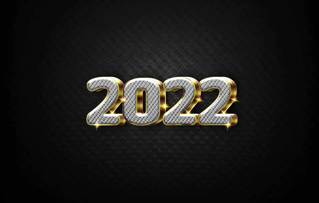 Photo wallpaper gold, new year, figures, golden, black background, New Year, luxury, decoration