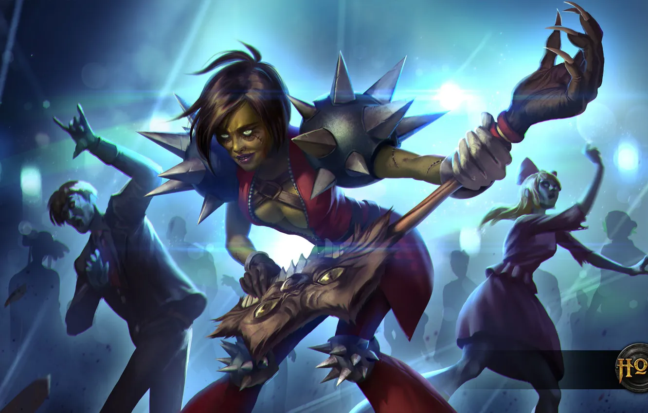 Photo wallpaper girl, guitar, Halloween, corpses, Heroes of Newerth, Rhapsody, Thriller Rhapsody