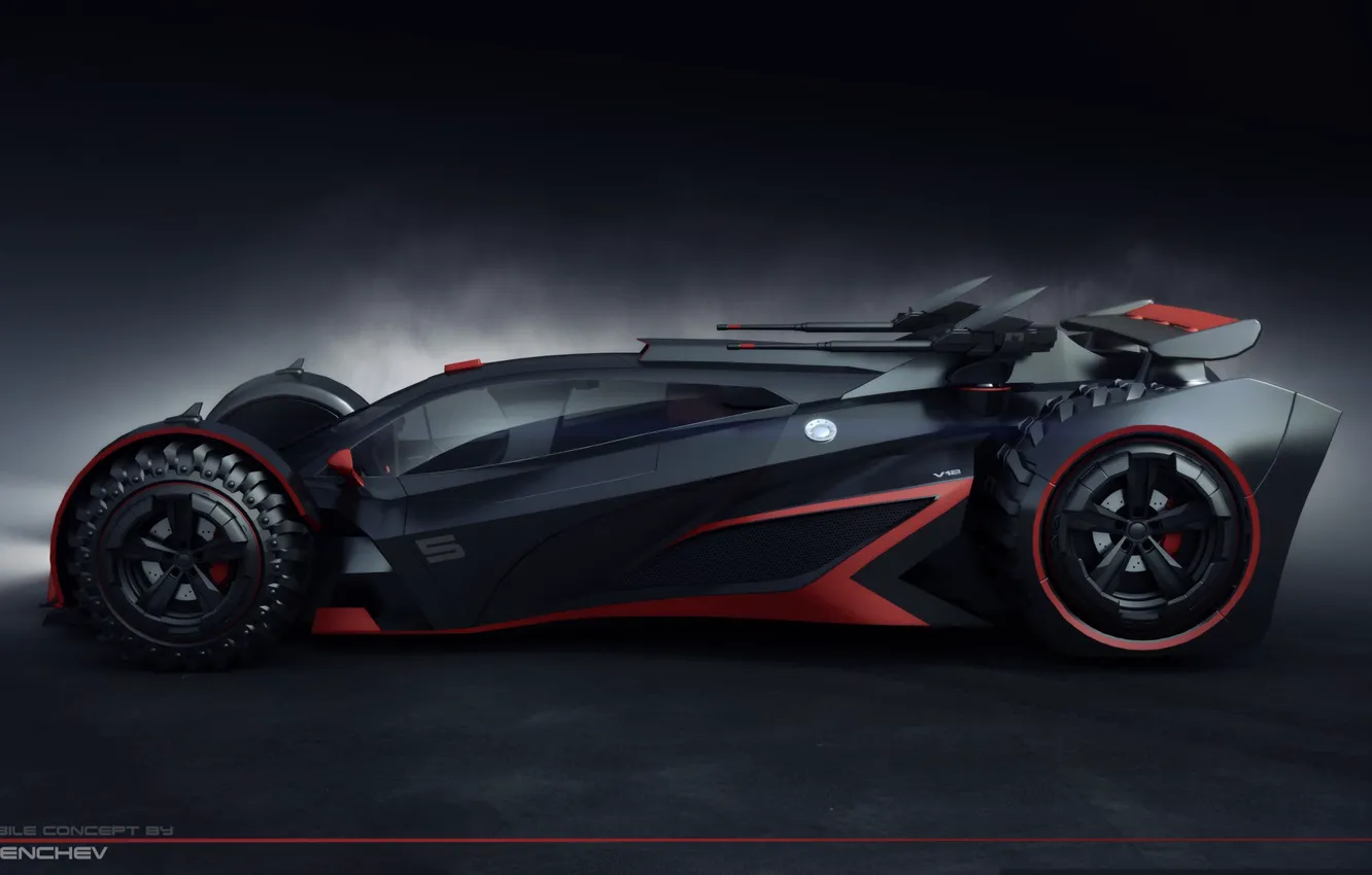 Photo wallpaper twilight, car, batmobile concept