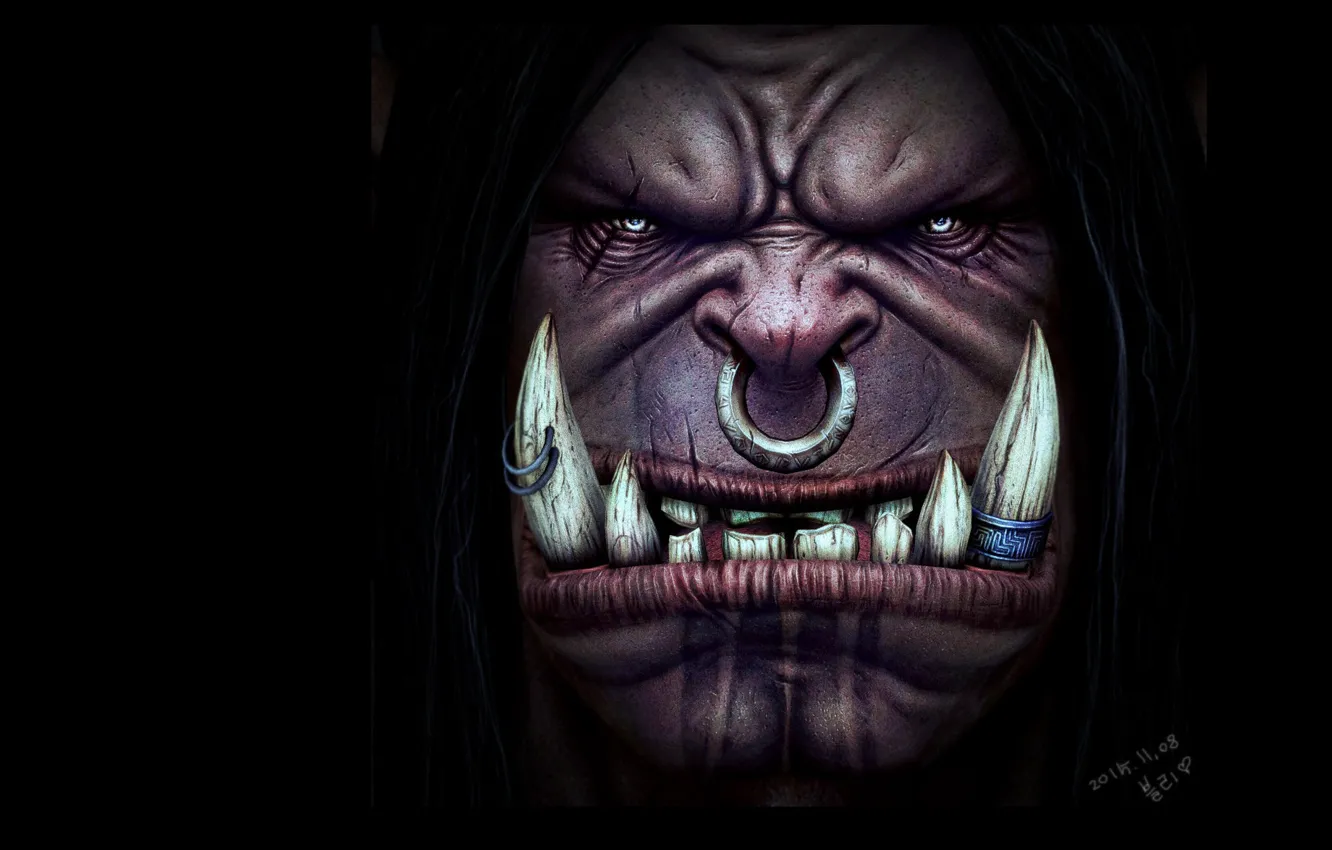 Photo wallpaper fantasy, art, Orc, bli ., Grommash Hellscream 3D PAINTING!