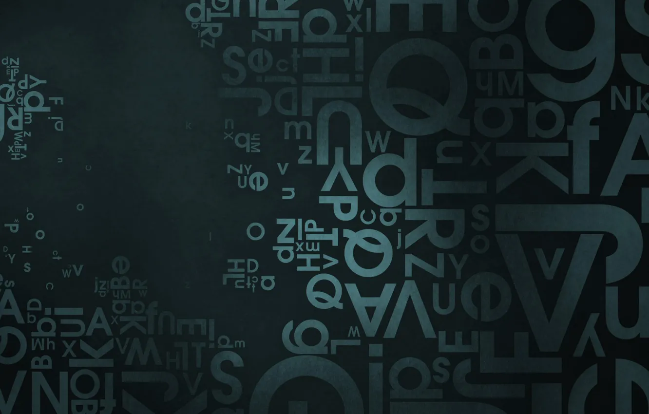 Photo wallpaper letters, chaos, English