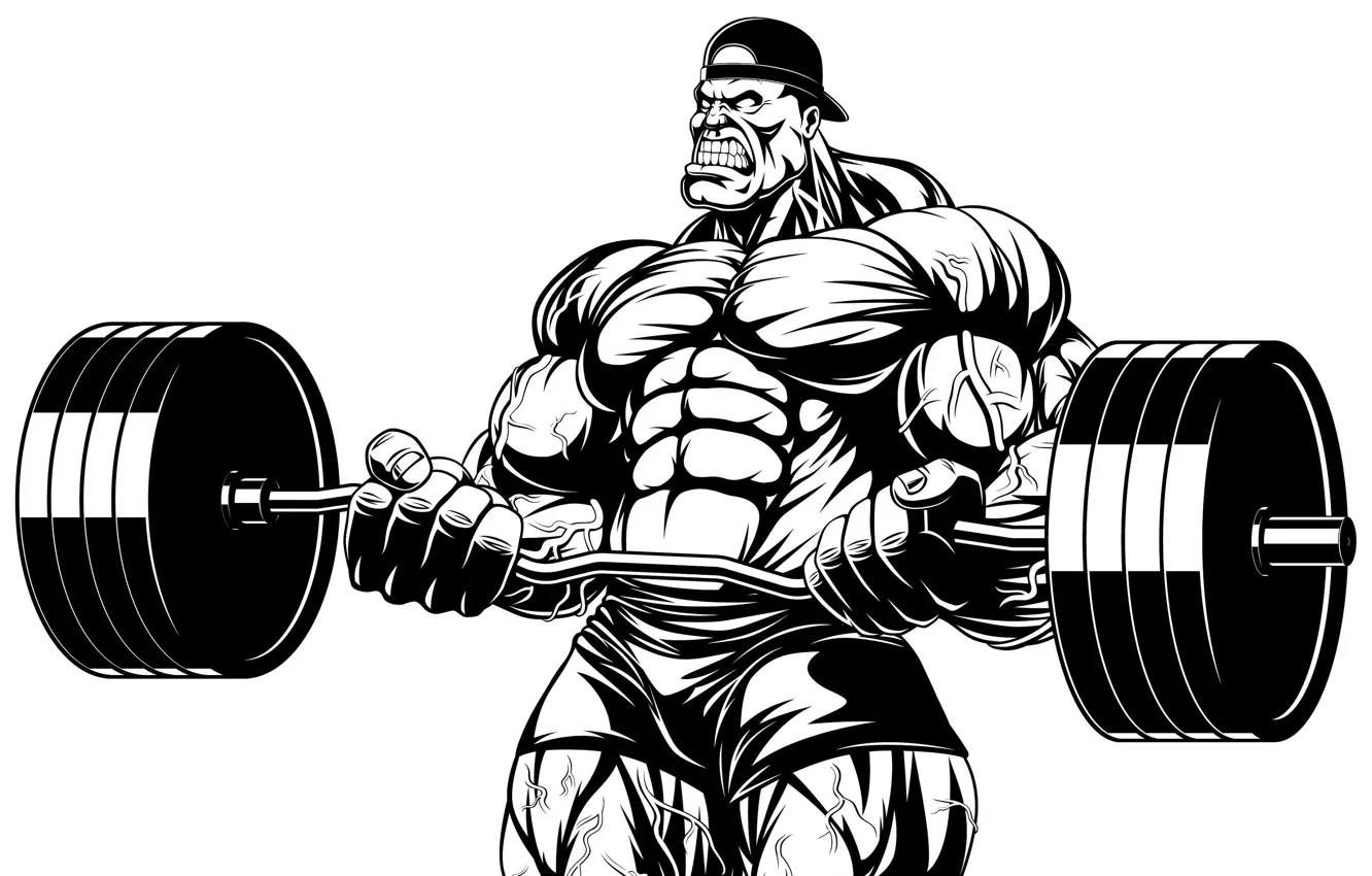 Photo wallpaper figure, art, muscle, muscle, rod, muscles, press, athlete