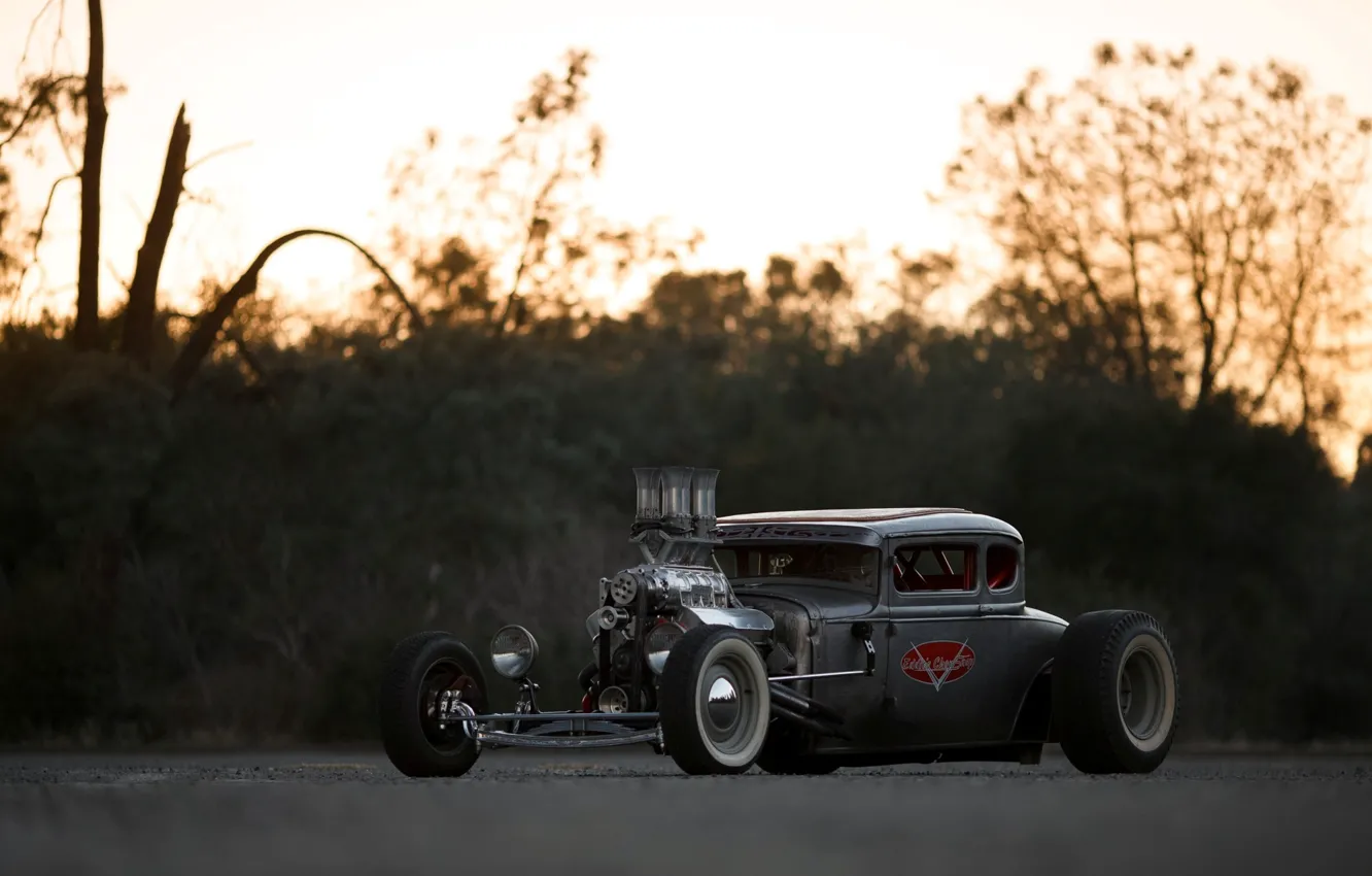 Photo wallpaper Ford, Hot Rod, Coupe, Rat Rod, Model A