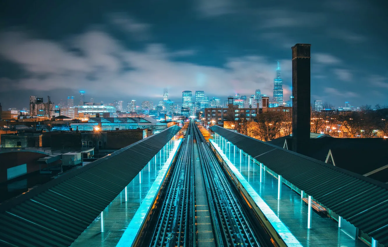 Photo wallpaper road, the city, photo, station, iron