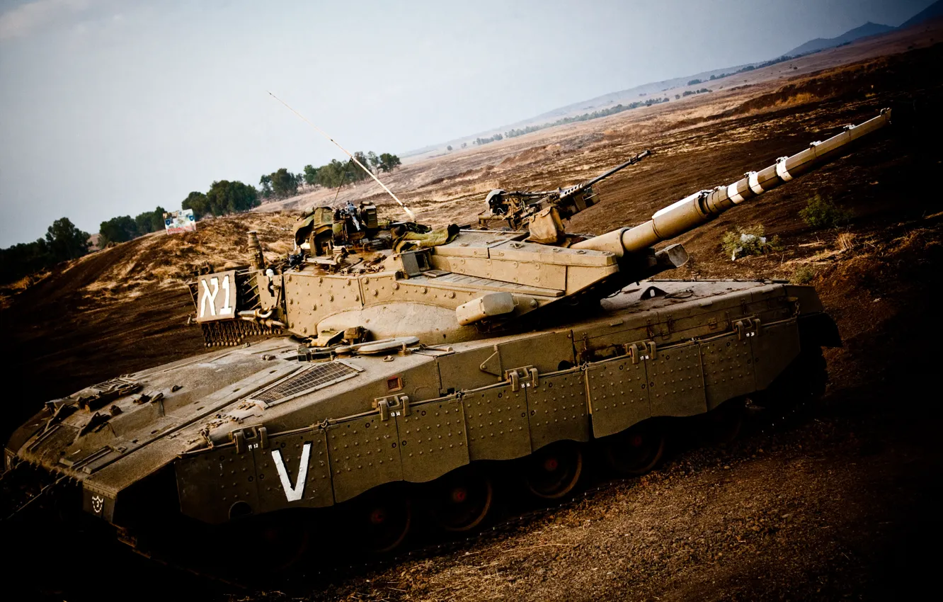 Photo wallpaper field, tank, combat, main, Merkava, Israel, "Merkava", Mk.2