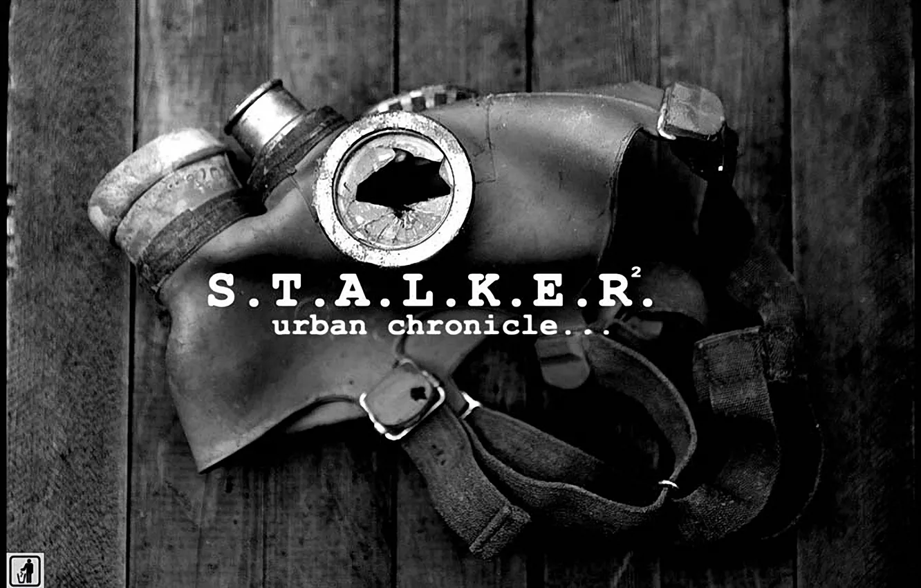 Photo wallpaper Board, gas mask, Stalker, Stalker