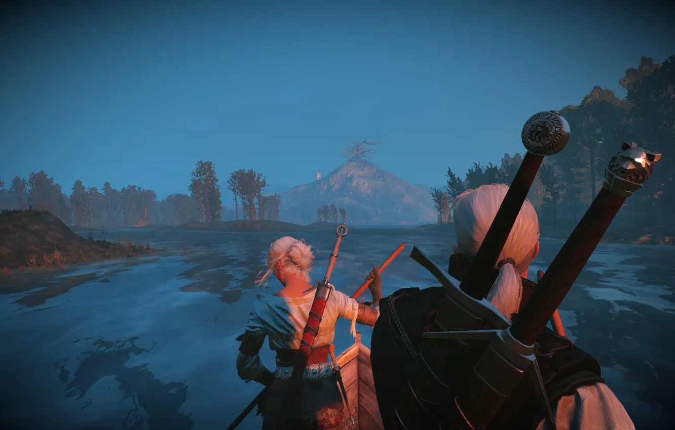 Photo wallpaper landscape, The Witcher, Witcher