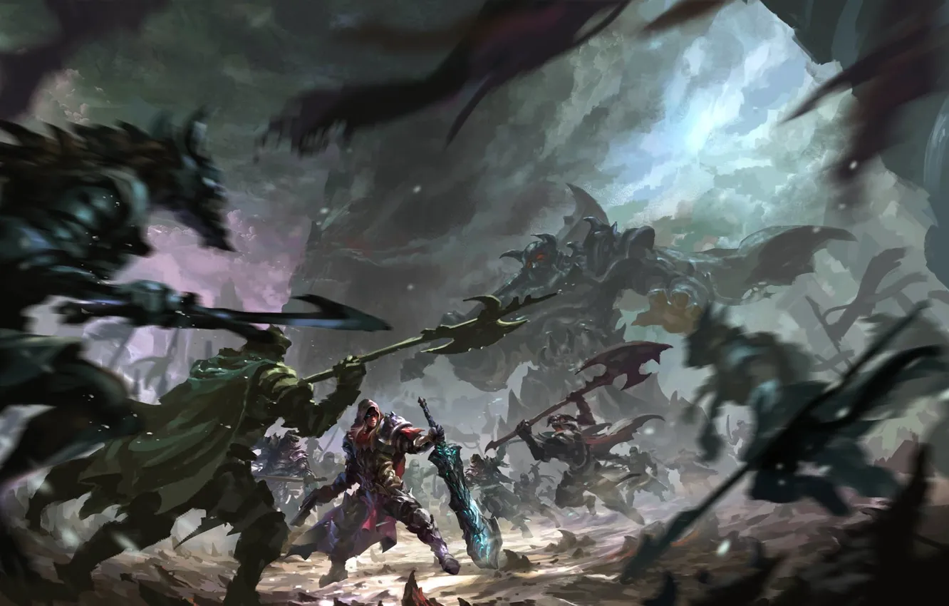 Photo wallpaper weapons, hell, fight, battle, art, battle, finite