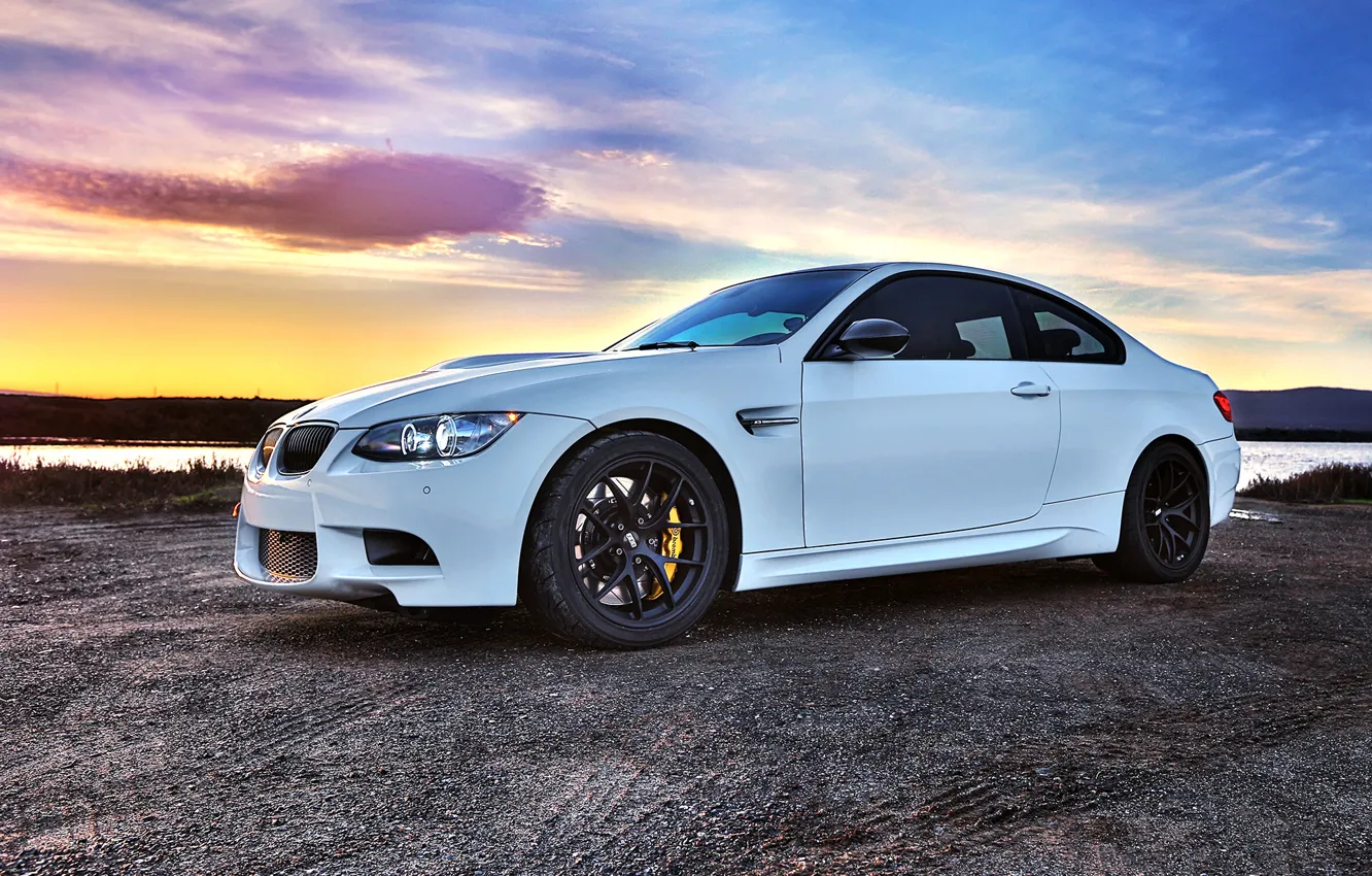 Photo wallpaper white, black, bmw, BMW, coupe, white, wheels, drives