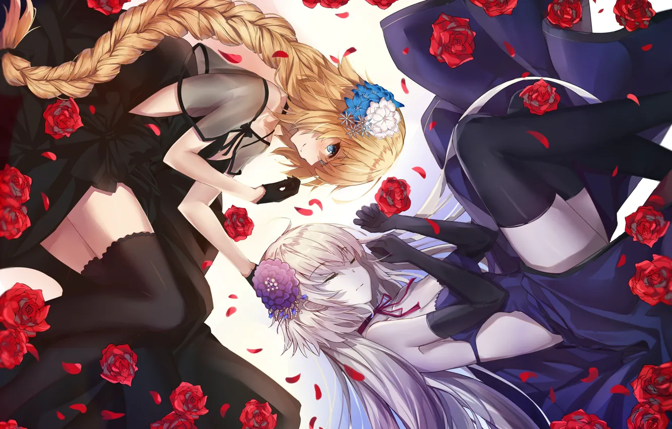 Photo wallpaper girls, roses, Fate / Grand Order