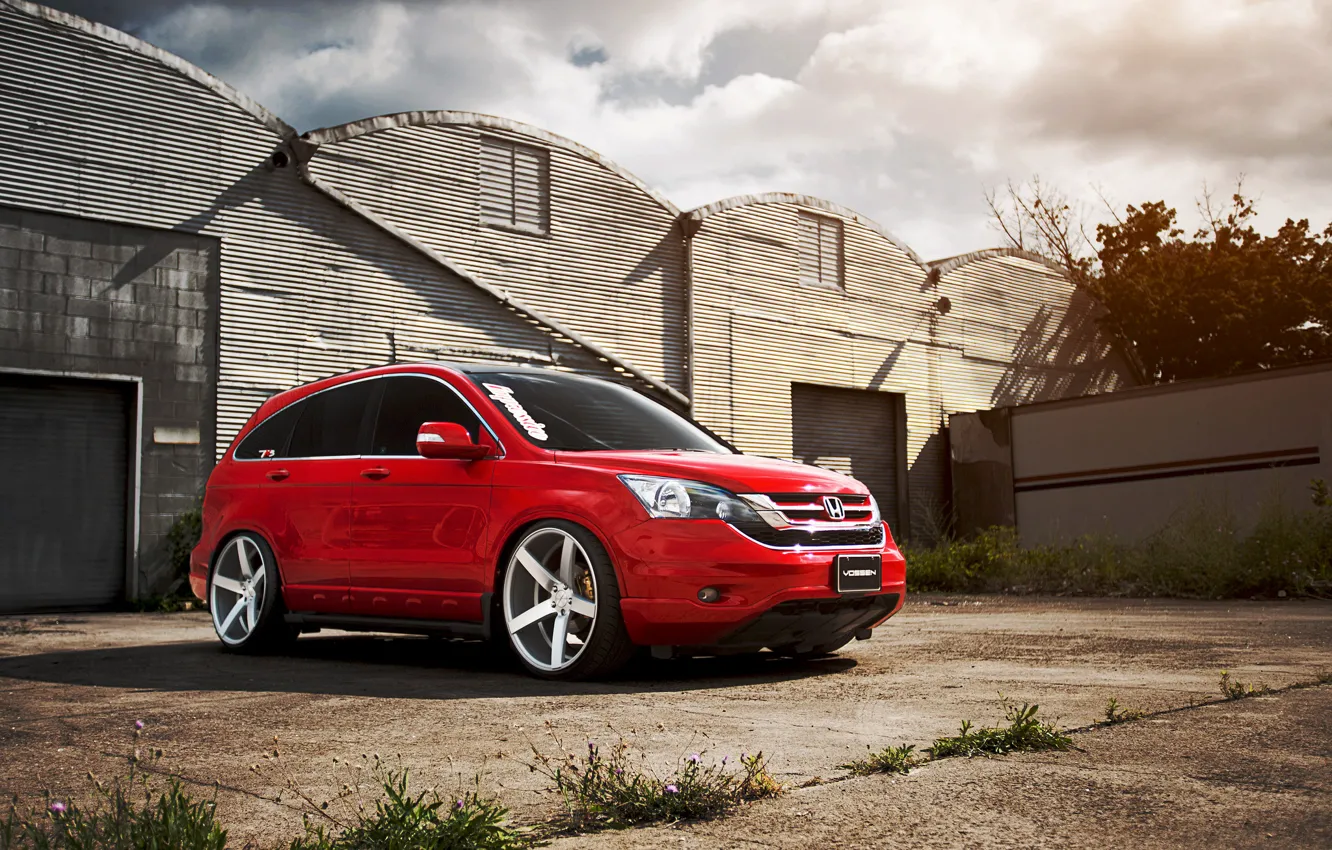 Photo wallpaper red, honda, red, Honda, tuning, vossen, cr-v