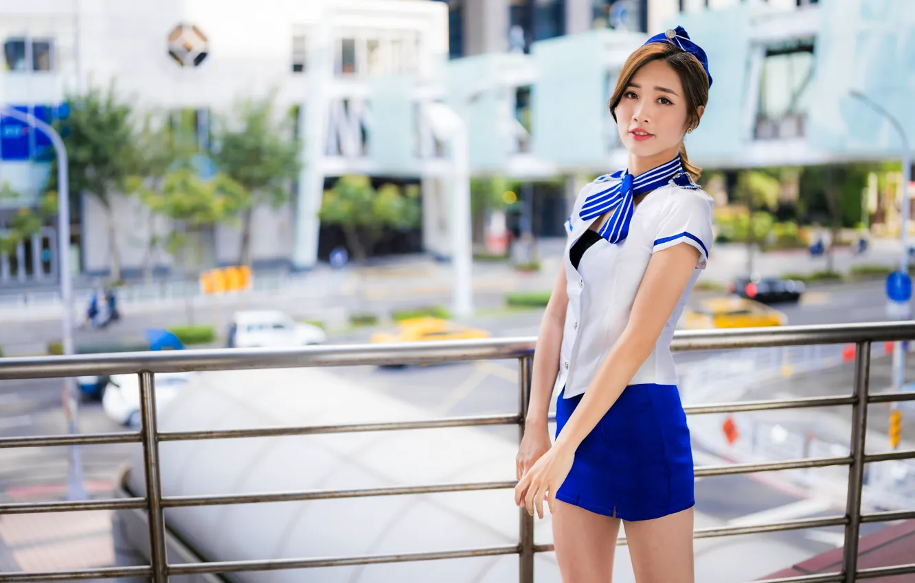 Photo wallpaper look, Asian, uniform