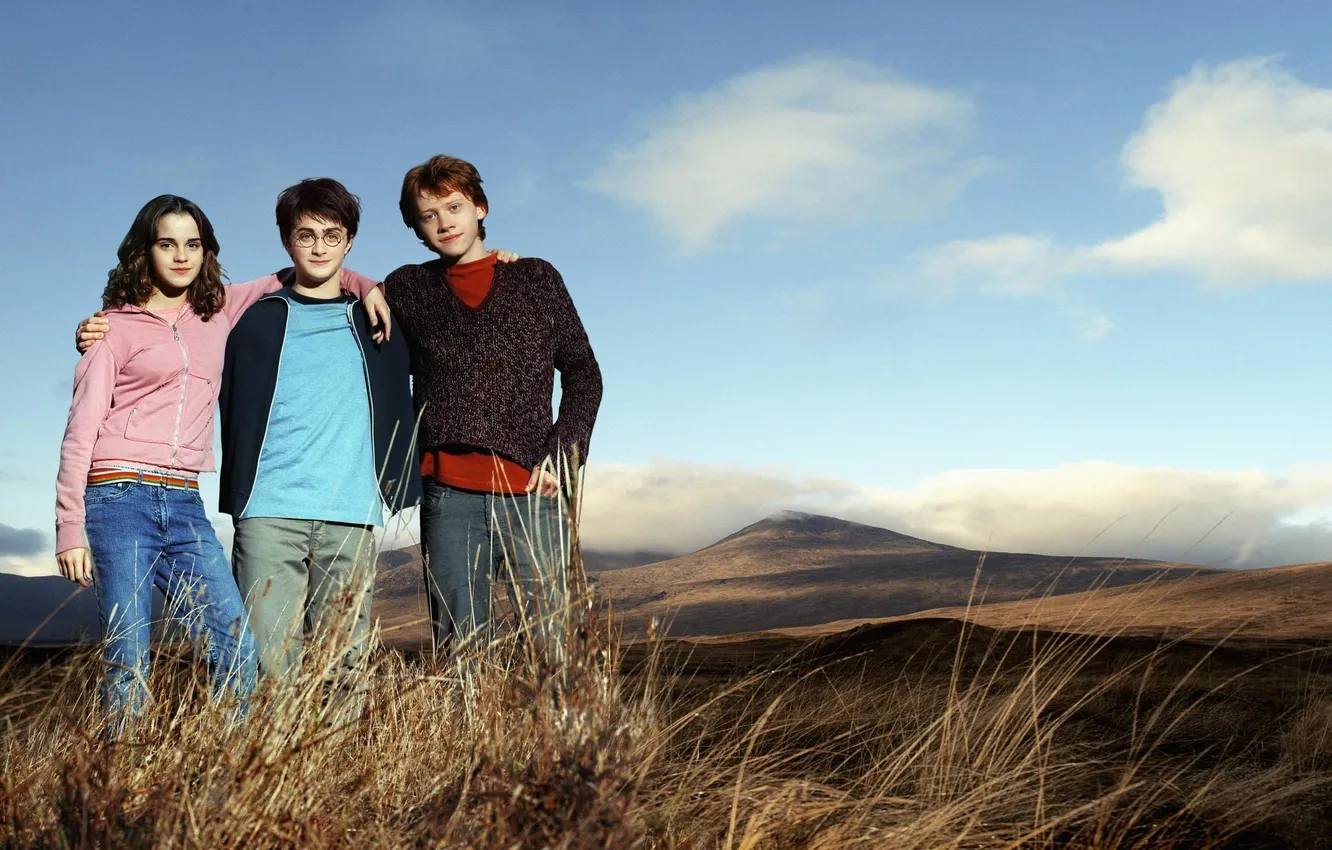 Photo wallpaper Emma Watson, Emma Watson, Daniel Radcliffe, Daniel Radcliffe, Rupert Grint, Rupert Grint