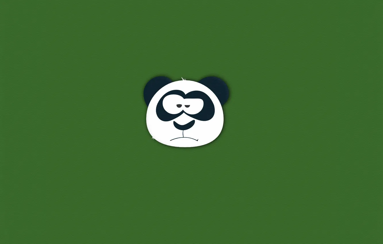 Photo wallpaper face, minimalism, Panda, dark green, panda