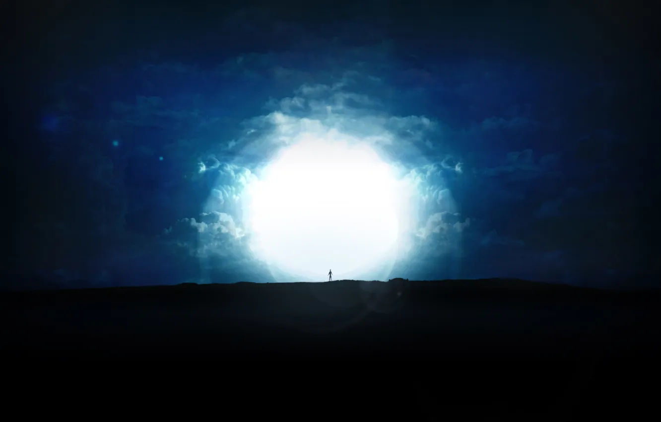 Photo wallpaper the sky, light, darkness, figure, figures