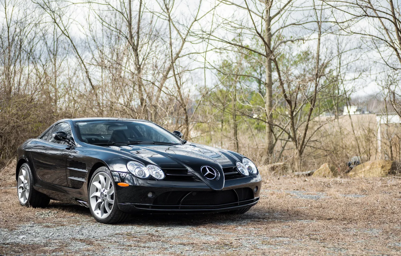 Photo wallpaper McLaren, Mercedes-Benz, SLR, Black